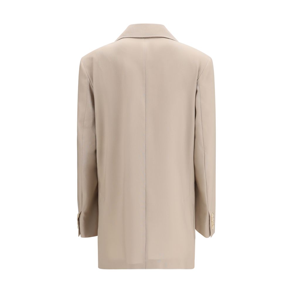 Max Mara Beige Fleece Wool Blazer-2