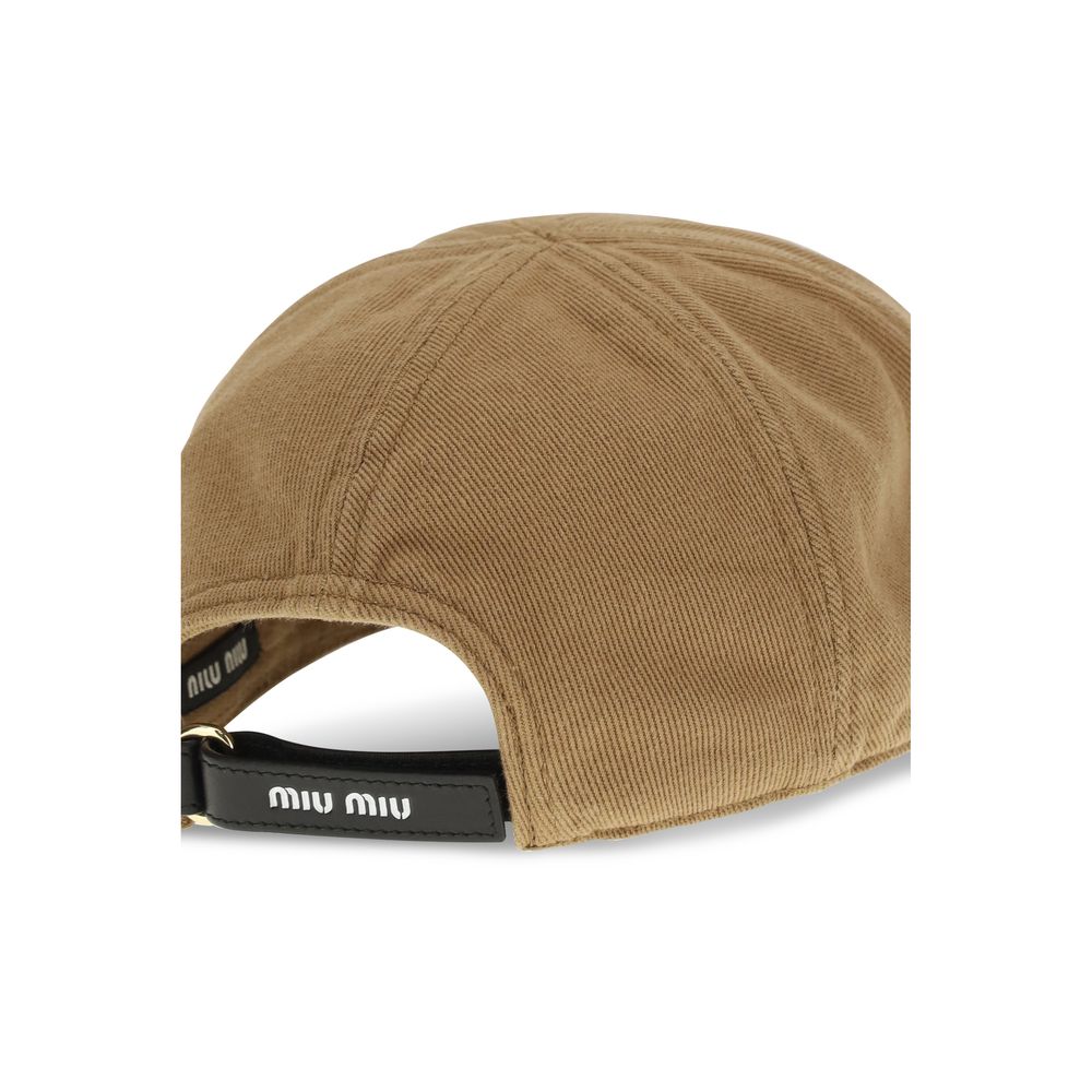 Miu Miu Beige Baumwollkappe (Baseball Cap)-3
