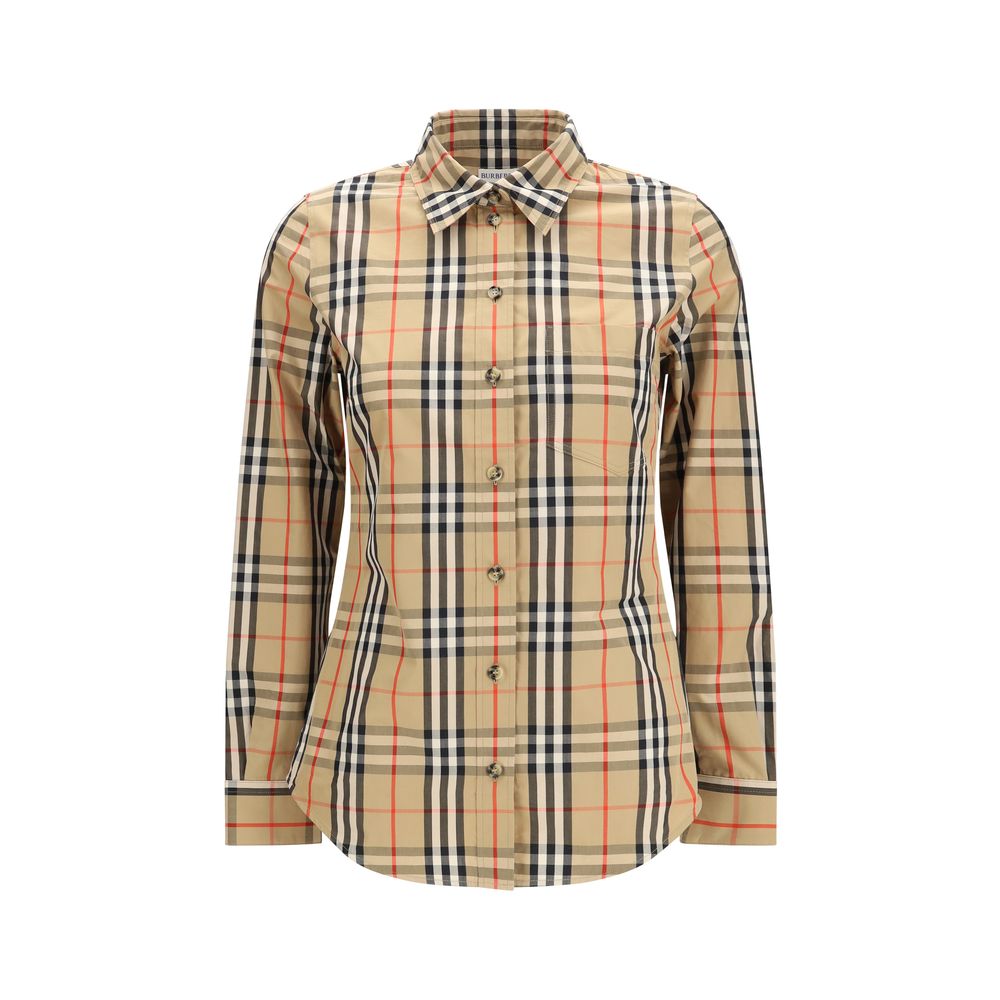 Burberry Mehrfarbiges Baumwollhemd mit Muster-1
