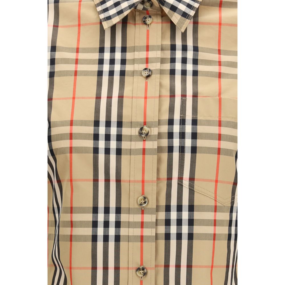 Burberry Mehrfarbiges Baumwollhemd mit Muster-3