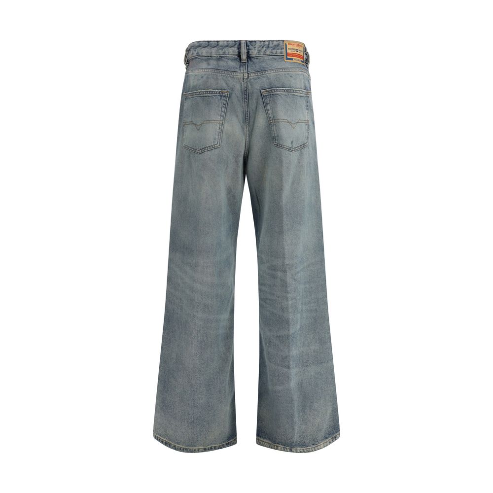 Diesel blue cotton jeans in a relaxed fit-2