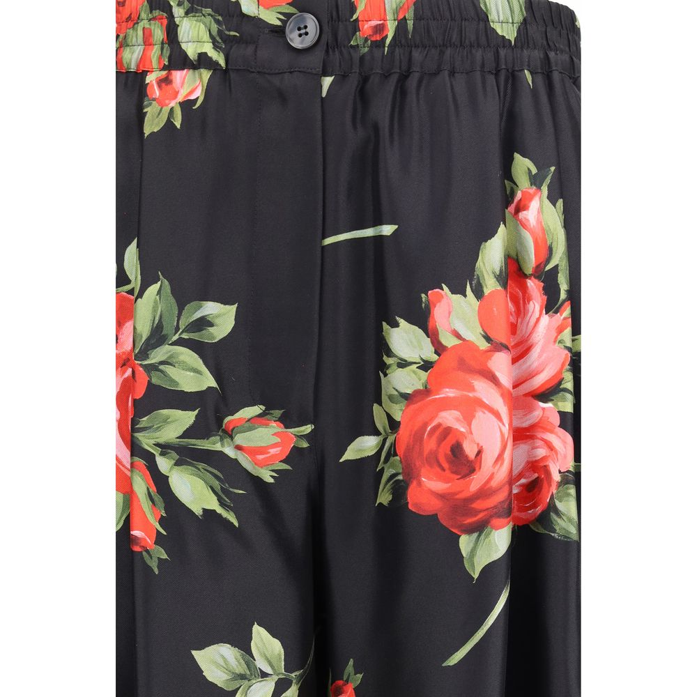 Dolce & Gabbana Multicolor Silk Casual Pants-3