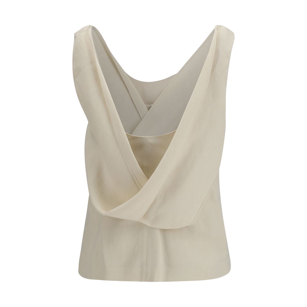 Brunello Cucinelli beige viscose blouse-2