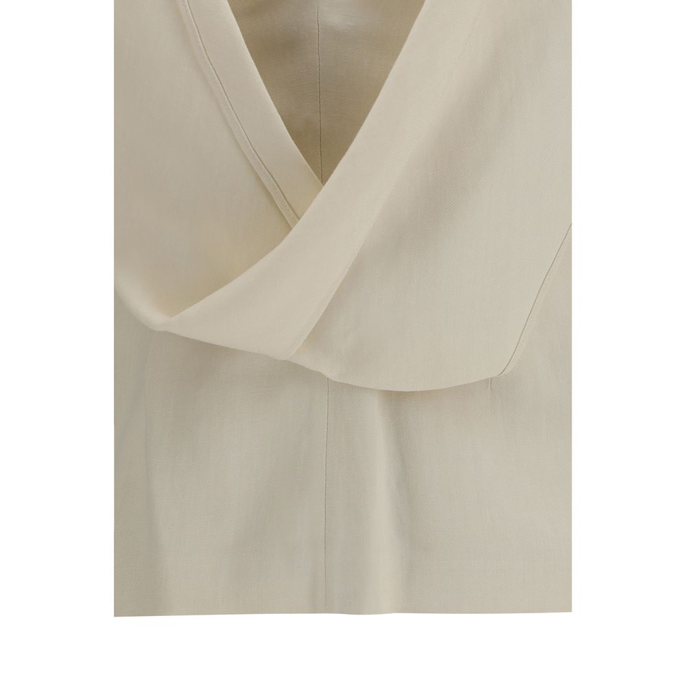 Brunello Cucinelli beige viscose blouse-3