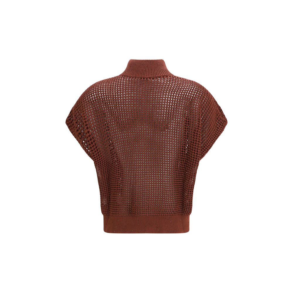 Brunello Cucinelli Bordeaux Baumwoll-Sweatshirt-2