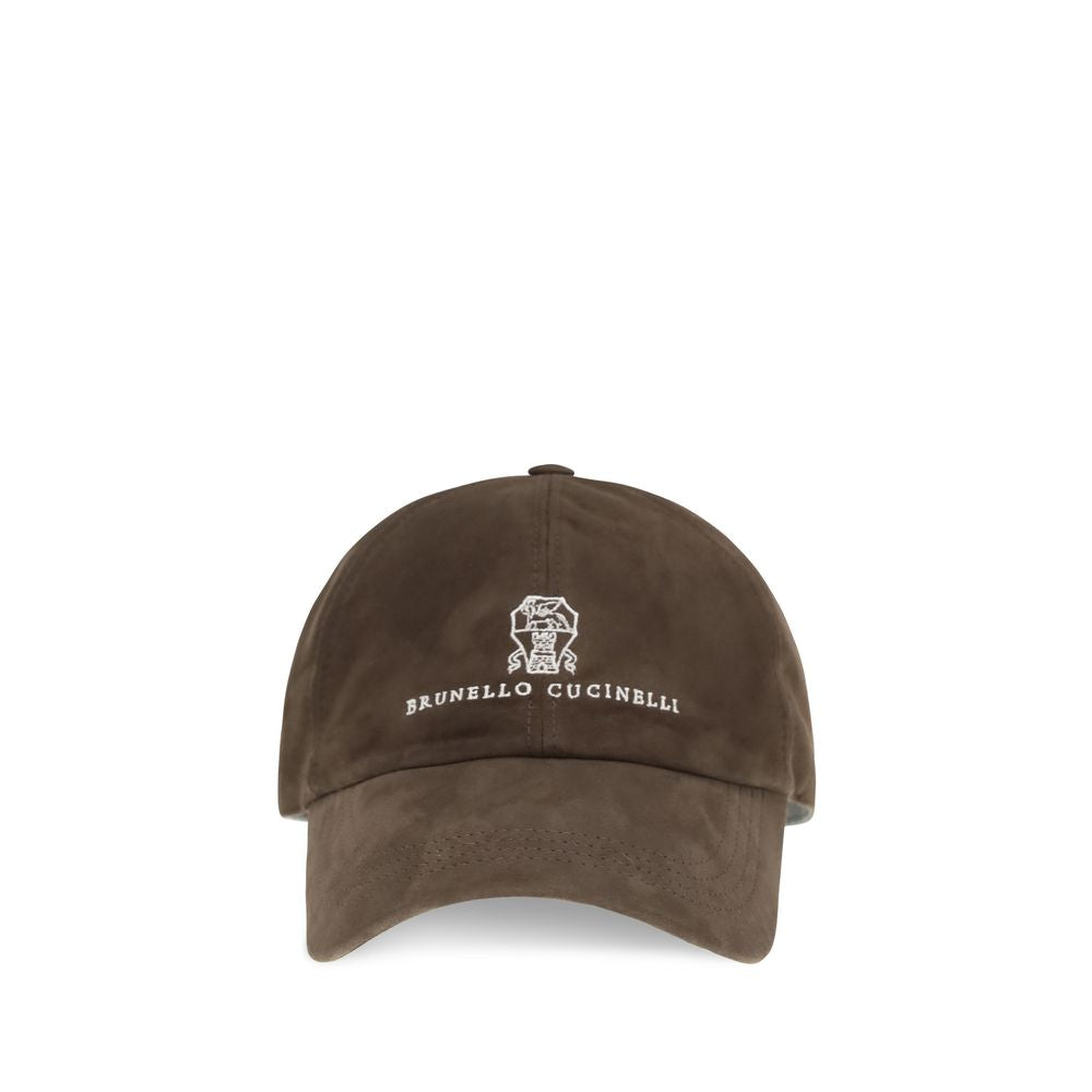 Brunello Cucinelli Brauner Kalbsleder Bos Taurus Cap (Baseballkappe)