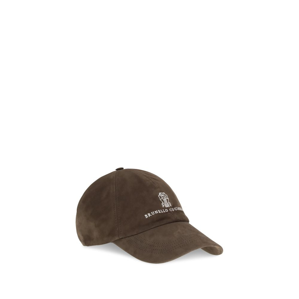 Brunello Cucinelli Brauner Kalbsleder Bos Taurus Cap (Baseballkappe)-2