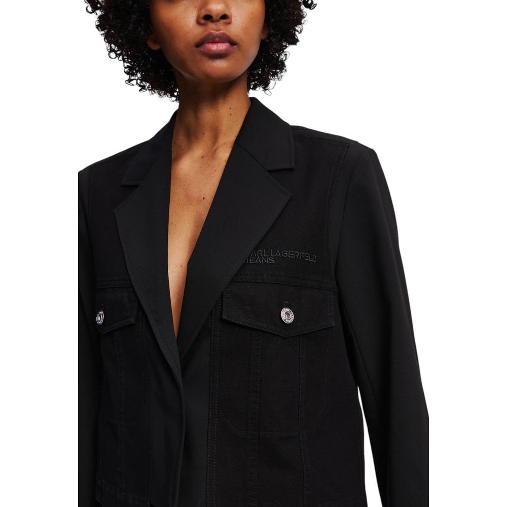 Karl Lagerfeld Black Polyester Blazer-3