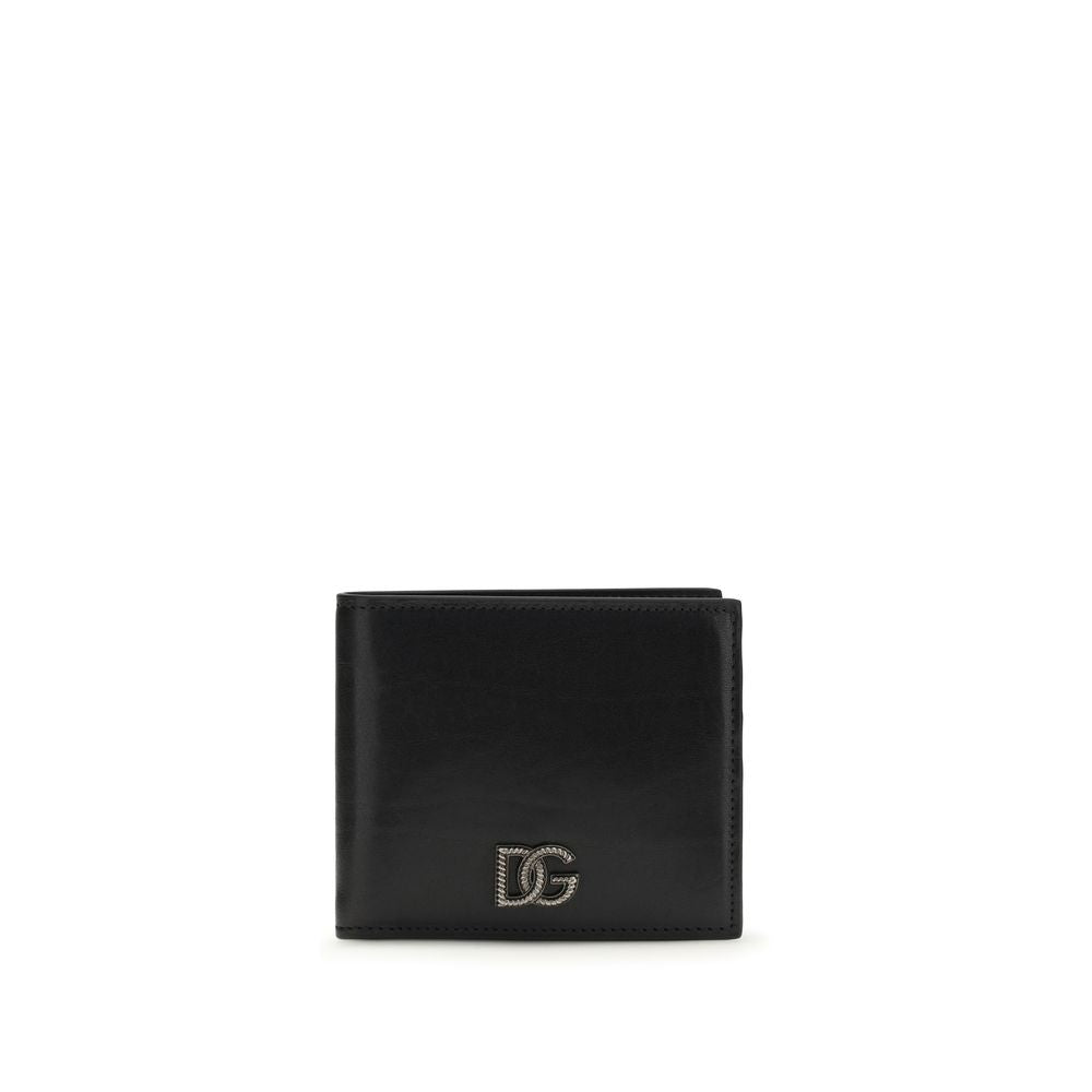 Dolce & Gabbana Schwarzes Kalbsleder Bos Taurus Portemonnaie-1