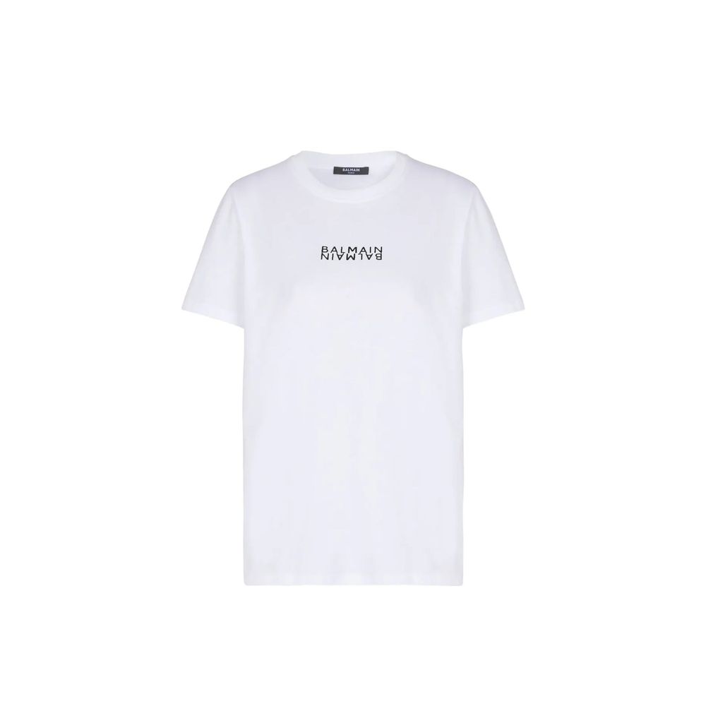 Balmain Weißes Baumwoll-T-Shirt