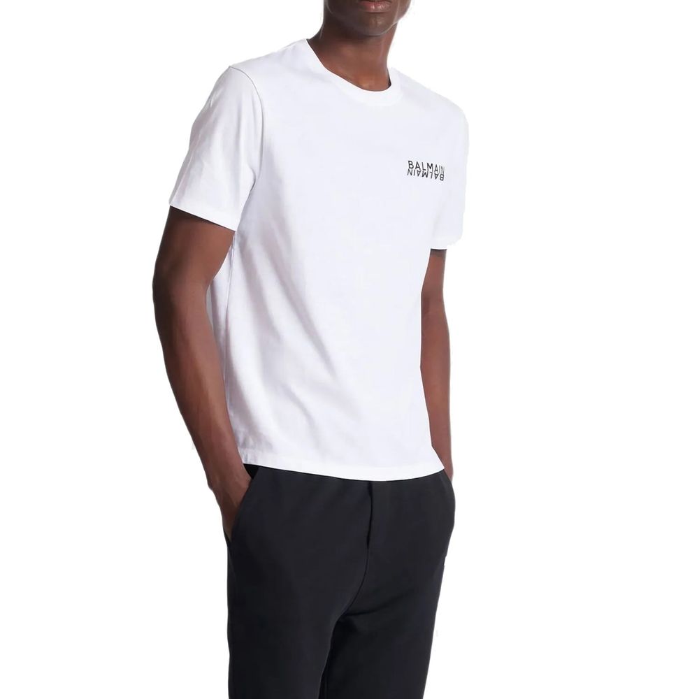Balmain Weißes Baumwoll-T-Shirt-2