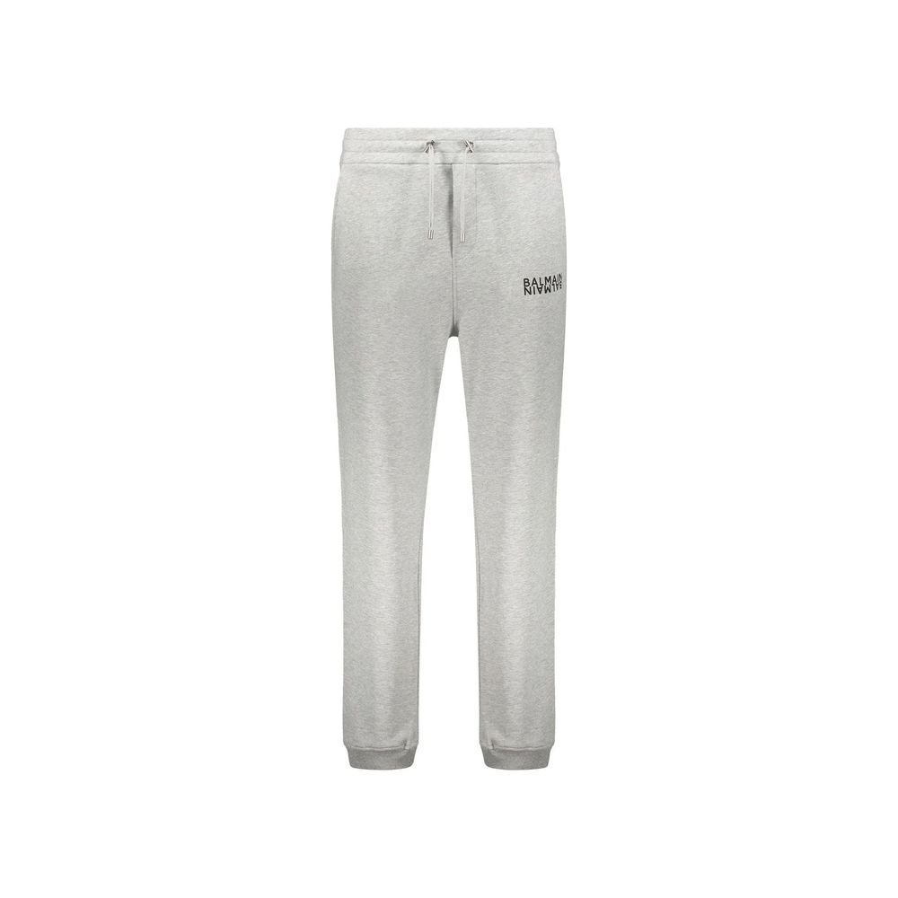 Balmain Grey Cotton Jogging Pants (Training Pants)-1
