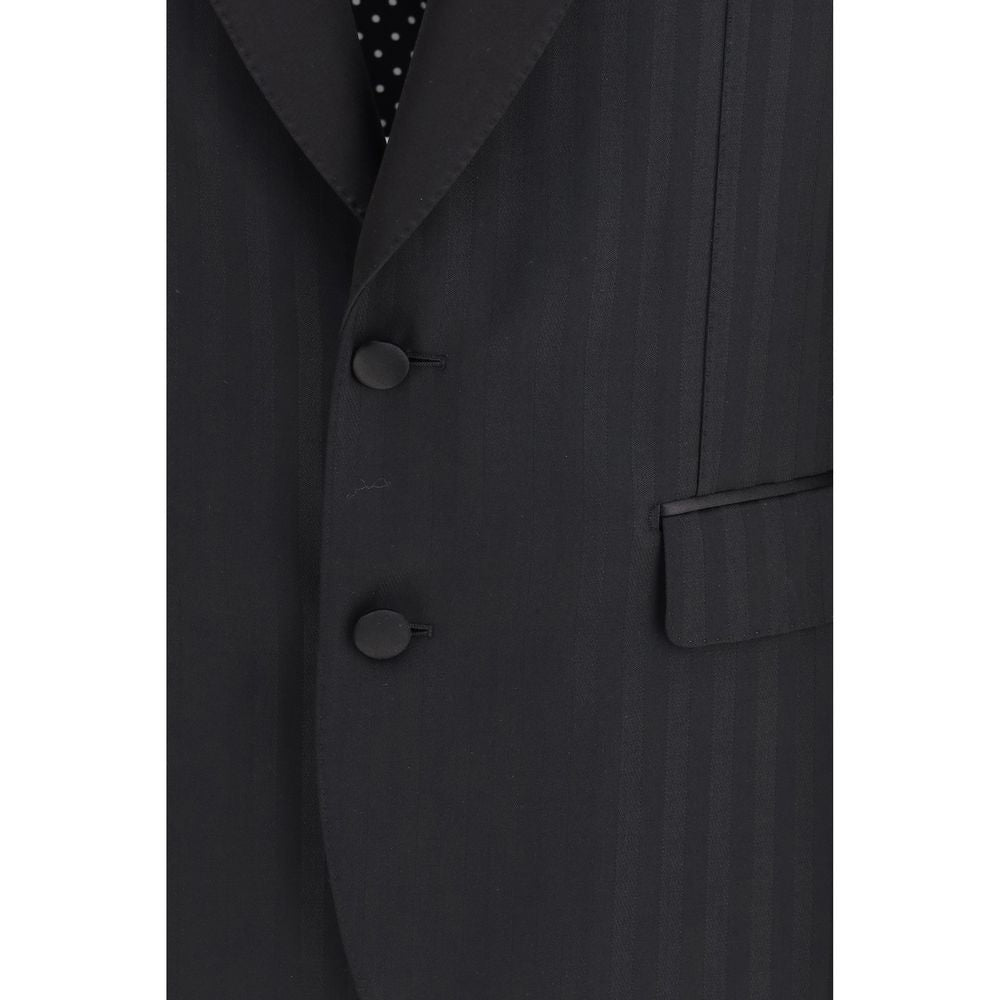 Dolce & Gabbana Schwarzer Blazer aus Fleece-Wolle-3
