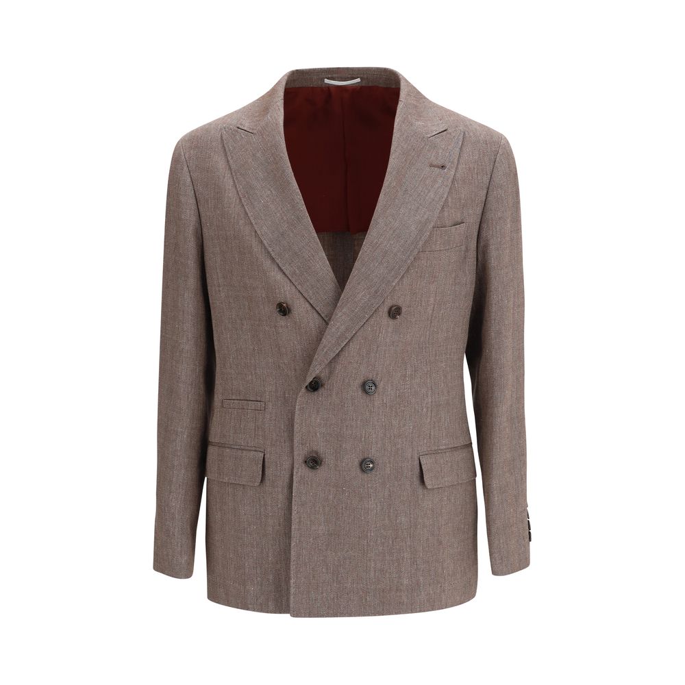 Brunello Cucinelli Brown Linen Blazer-1