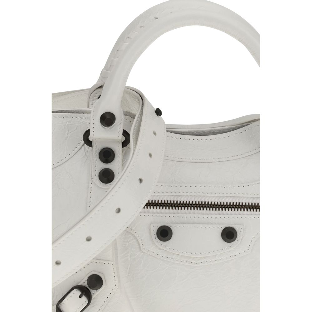 Balenciaga Weiße Kalbsleder Bos Taurus Handtasche-4