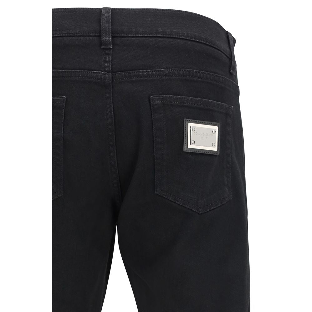 Dolce & Gabbana Black Slim-Fit Cotton Jeans-3