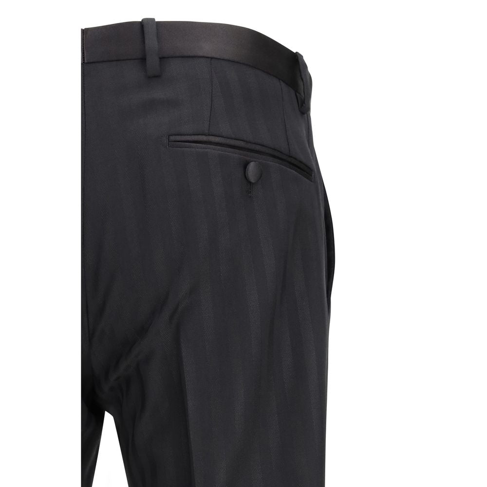 Dolce & Gabbana Schwarze Hose aus Fleece-Wolle-3