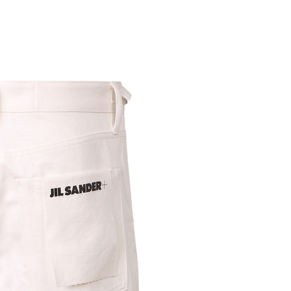 Jil Sander Weiße Baumwolle Knielang-3