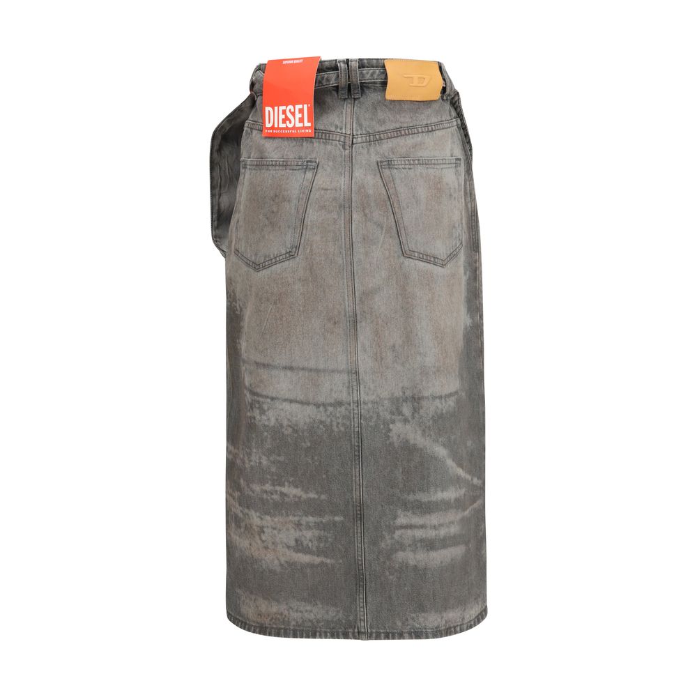 Diesel Grauer Lyocell-Midirock-2