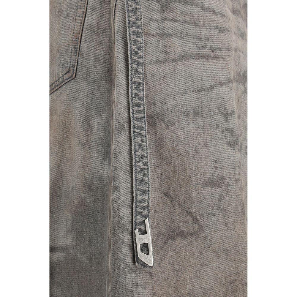 Diesel Grauer Lyocell-Midirock-3