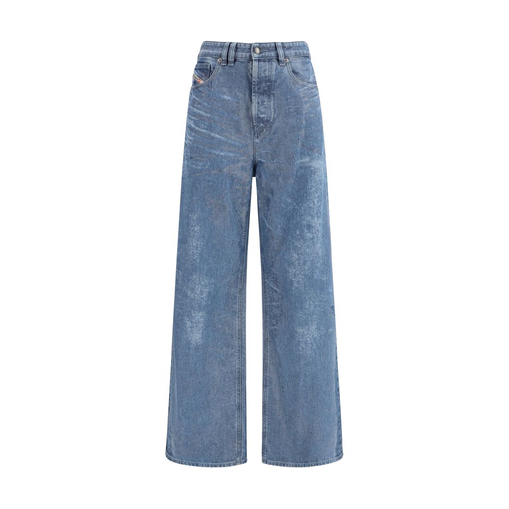 Diesel blue cotton jeans in a relaxed fit
