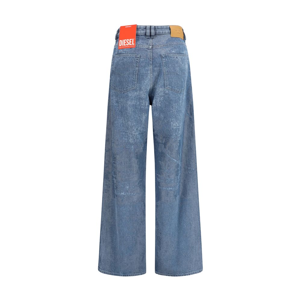 Diesel blue cotton jeans in a relaxed fit-2