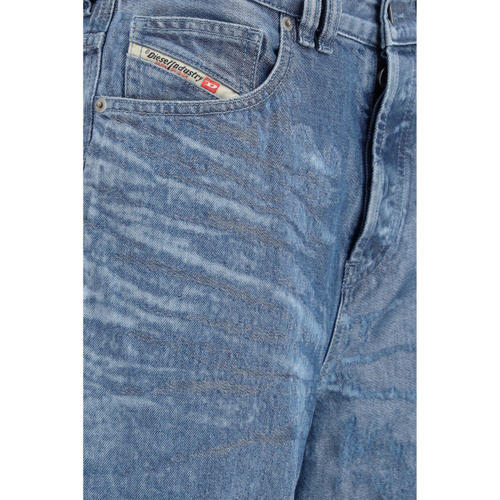 Diesel blue cotton jeans in a relaxed fit-3