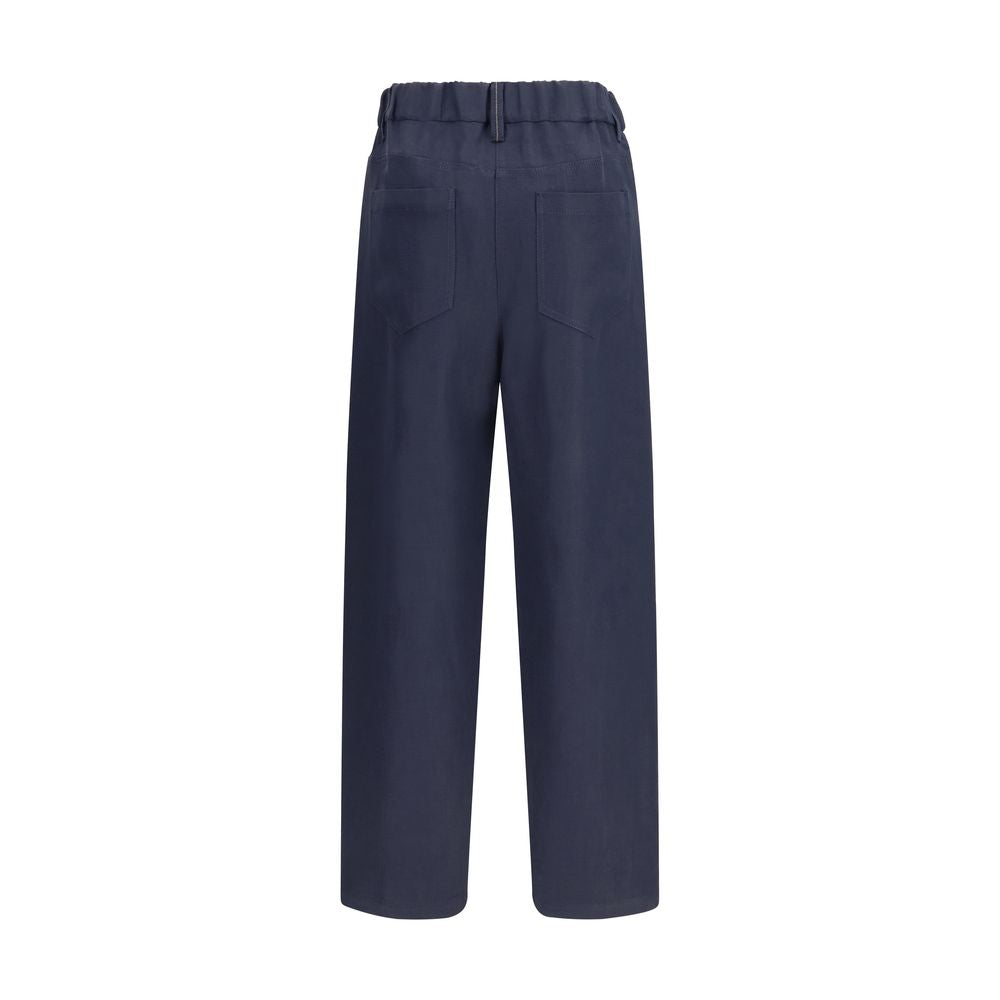 Brunello Cucinelli Blaue Freizeithose aus Viskose-2