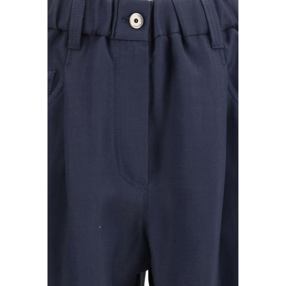 Brunello Cucinelli Blaue Freizeithose aus Viskose-3