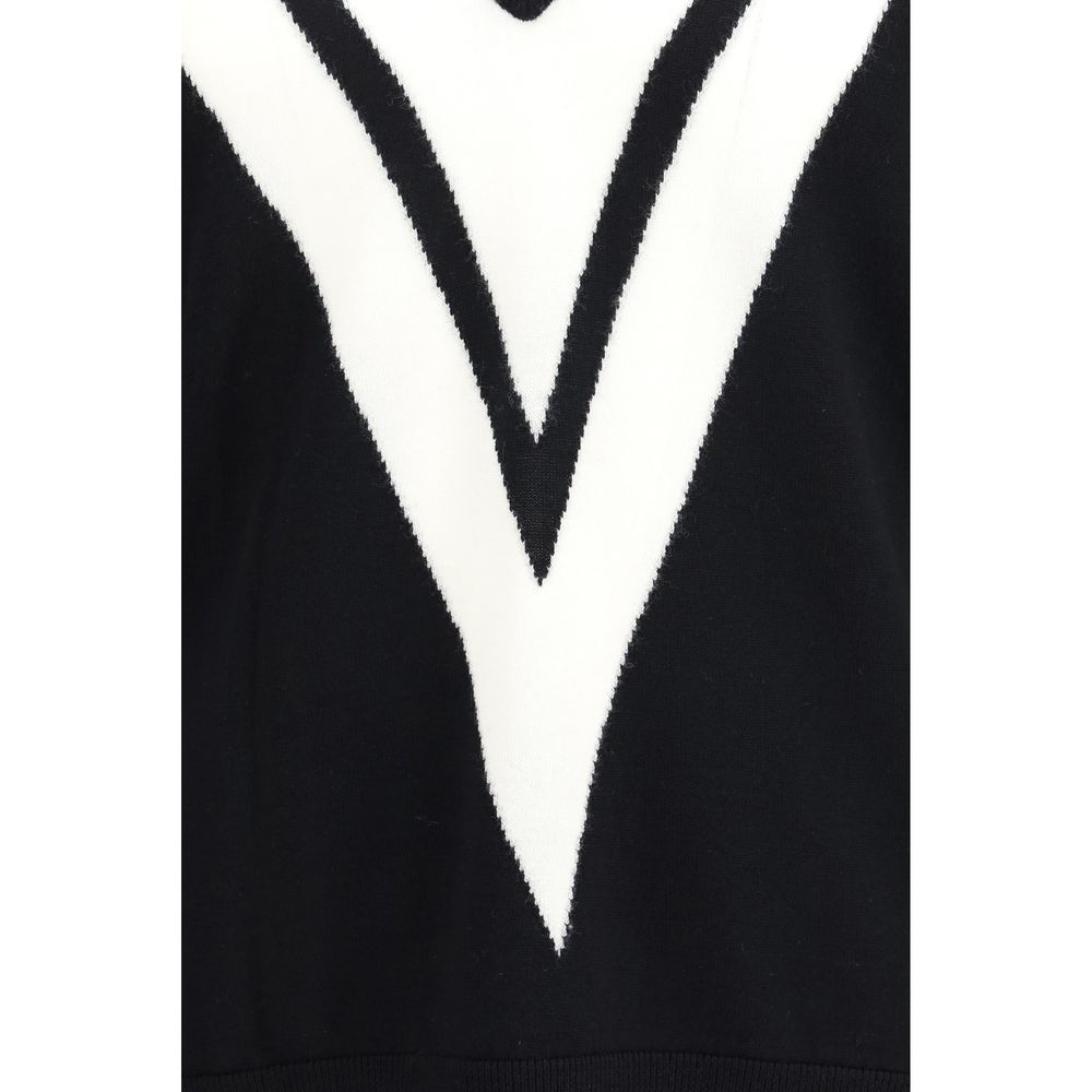 Valentino Schwarzer Sweatshirt aus Fleece-Wolle-3