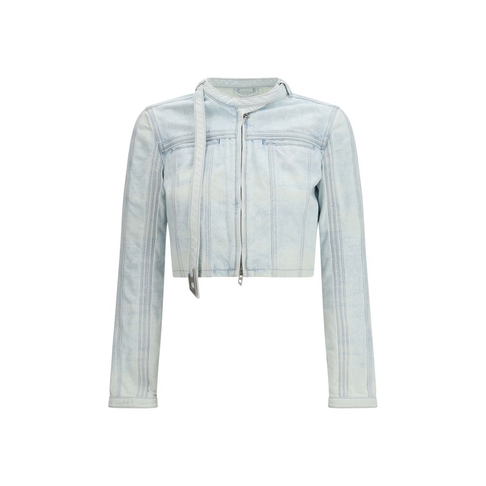 Diesel Blue Cotton Biker Jacket-1