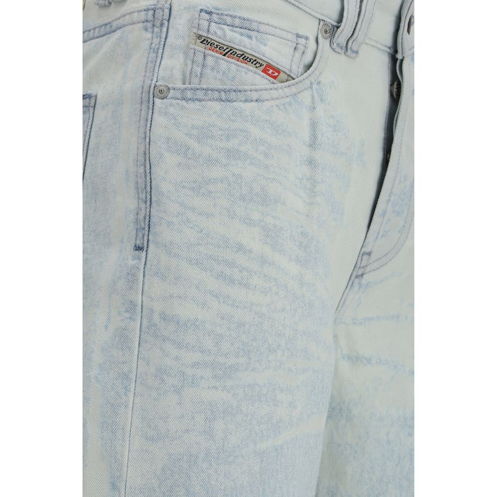 Diesel Blaue Baumwoll-Jeans im geraden Schnitt-3