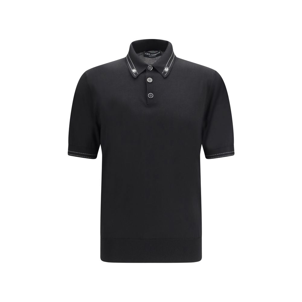 Dolce & Gabbana Schwarzes Poloshirt aus Seide