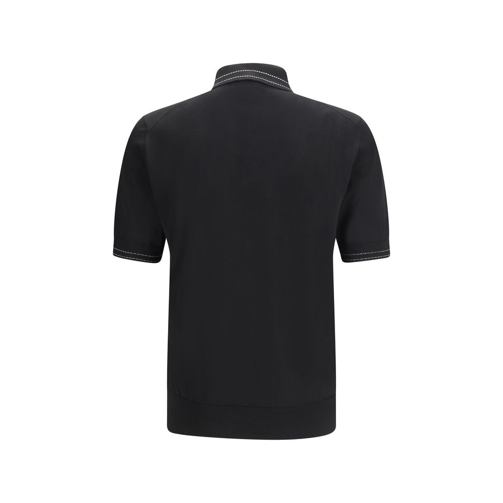 Dolce & Gabbana Black Silk Polo Shirt-2