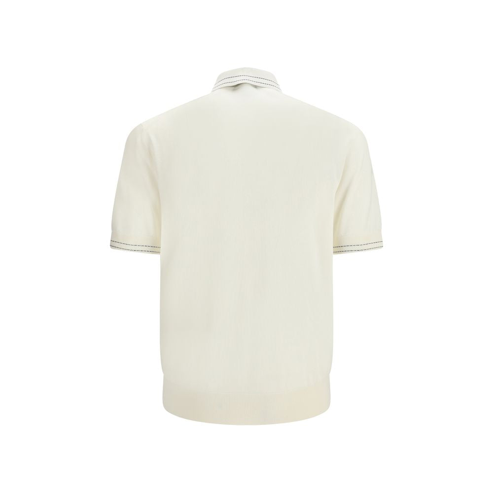 Dolce & Gabbana Beige Silk Polo Shirt-2