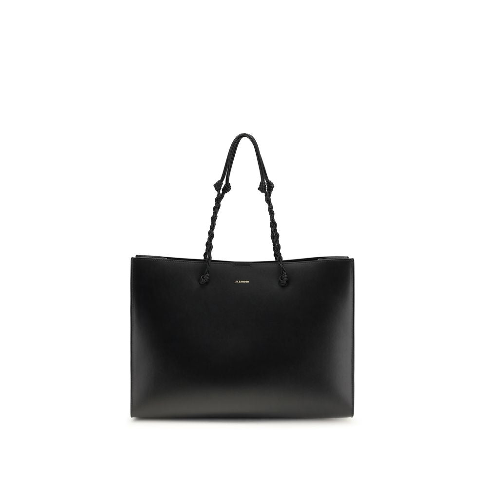 Jil Sander Schwarze Bos Taurus Kalbsleder Schultertasche-1