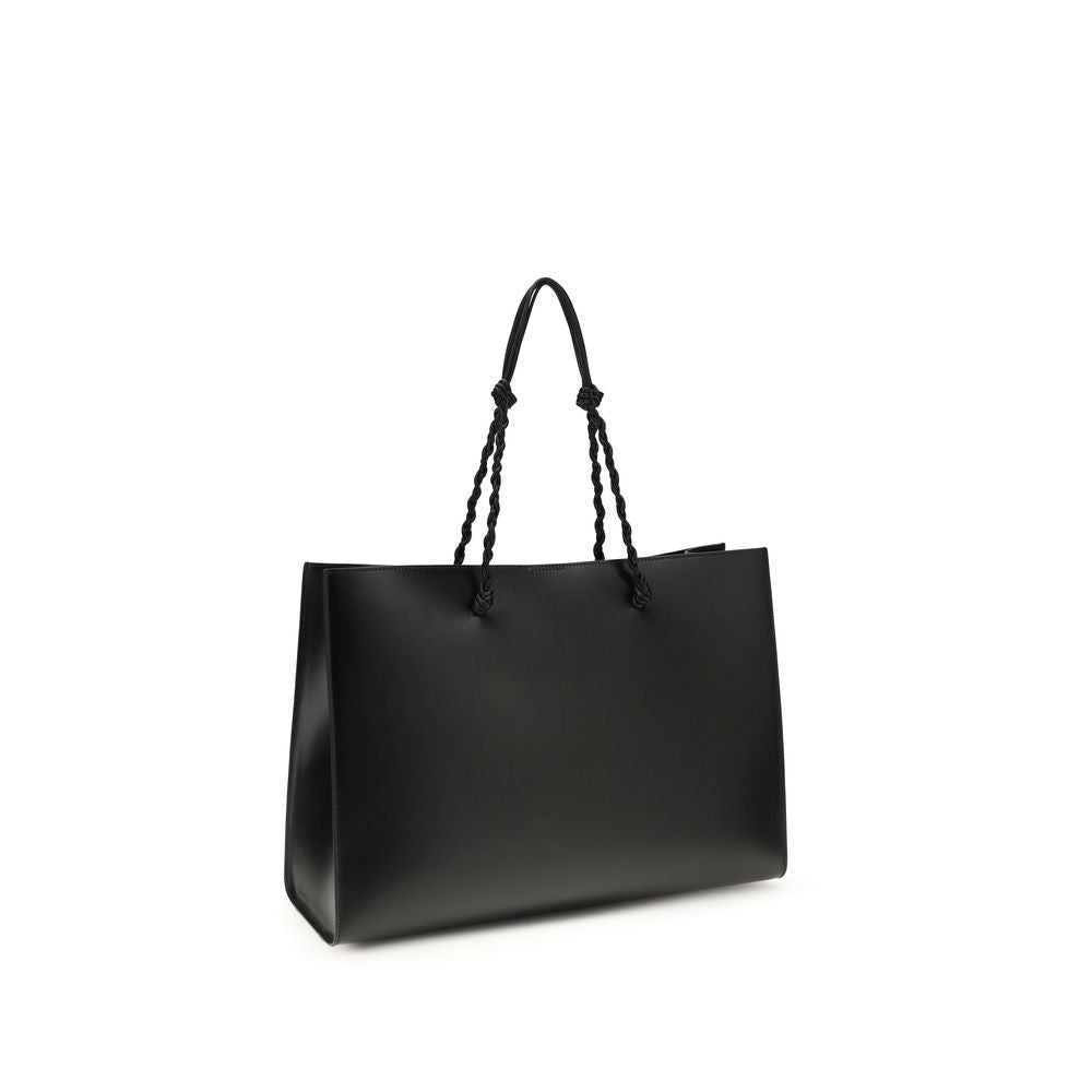 Jil Sander Schwarze Bos Taurus Kalbsleder Schultertasche-3