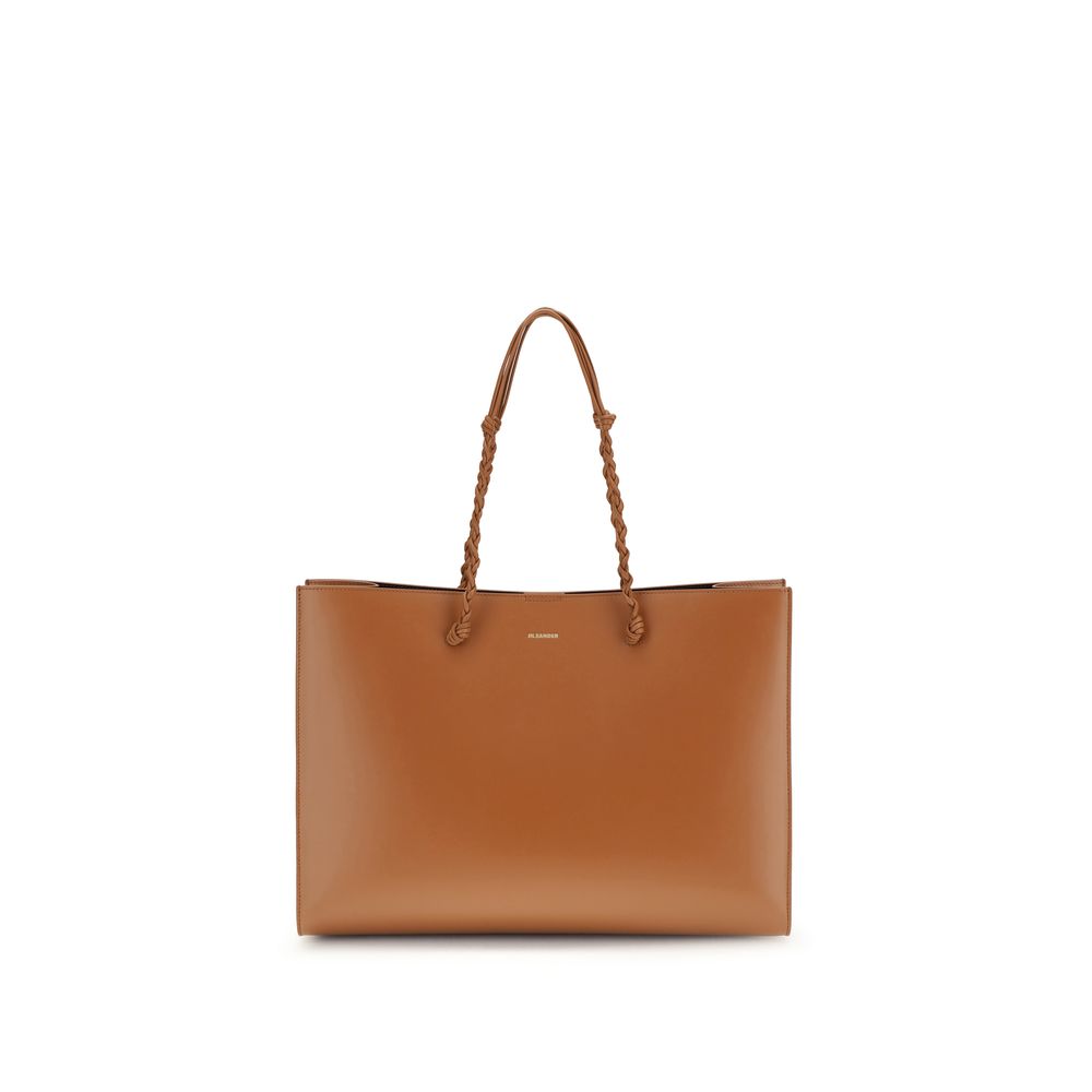Jil Sander Braune Kalbsleder Bos Taurus Schultertasche-1