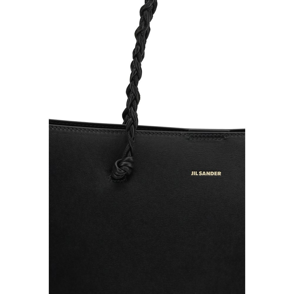 Jil Sander Schwarze Bos Taurus Kalbsleder Schultertasche-4