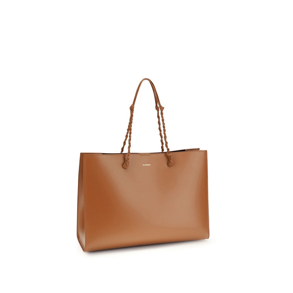 Jil Sander Braune Kalbsleder Bos Taurus Schultertasche-2