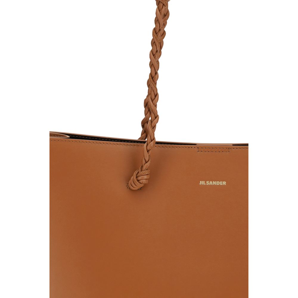 Jil Sander Braune Kalbsleder Bos Taurus Schultertasche-4