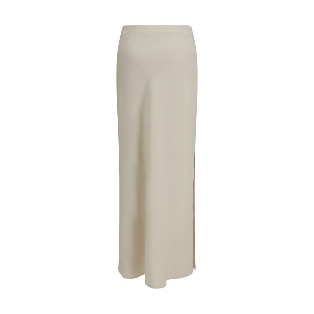 Brunello Cucinelli Beige Viscose Maxi Skirt-2