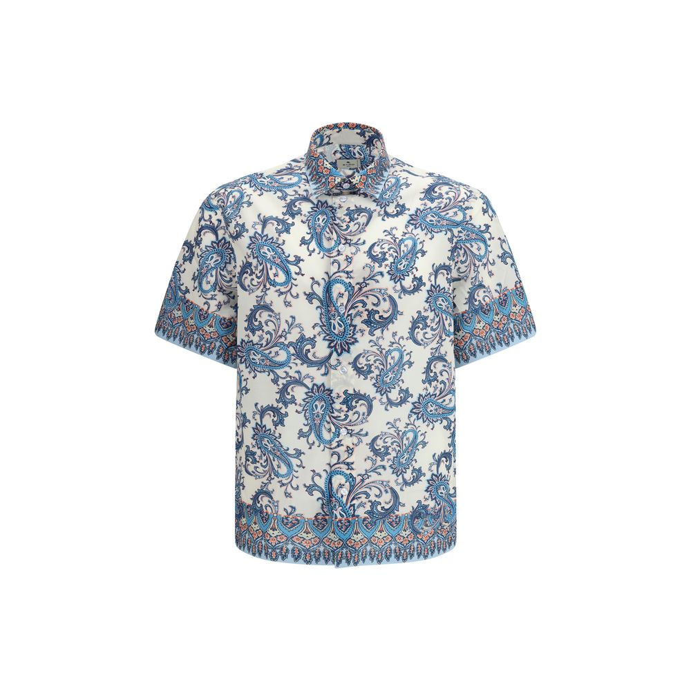 Etro blue patterned cotton shirt-1