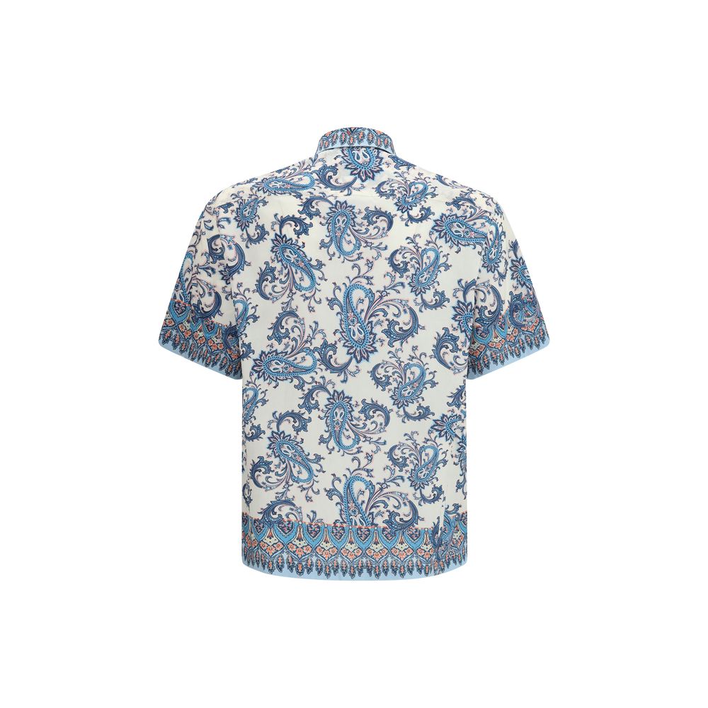 Etro blue patterned cotton shirt-2
