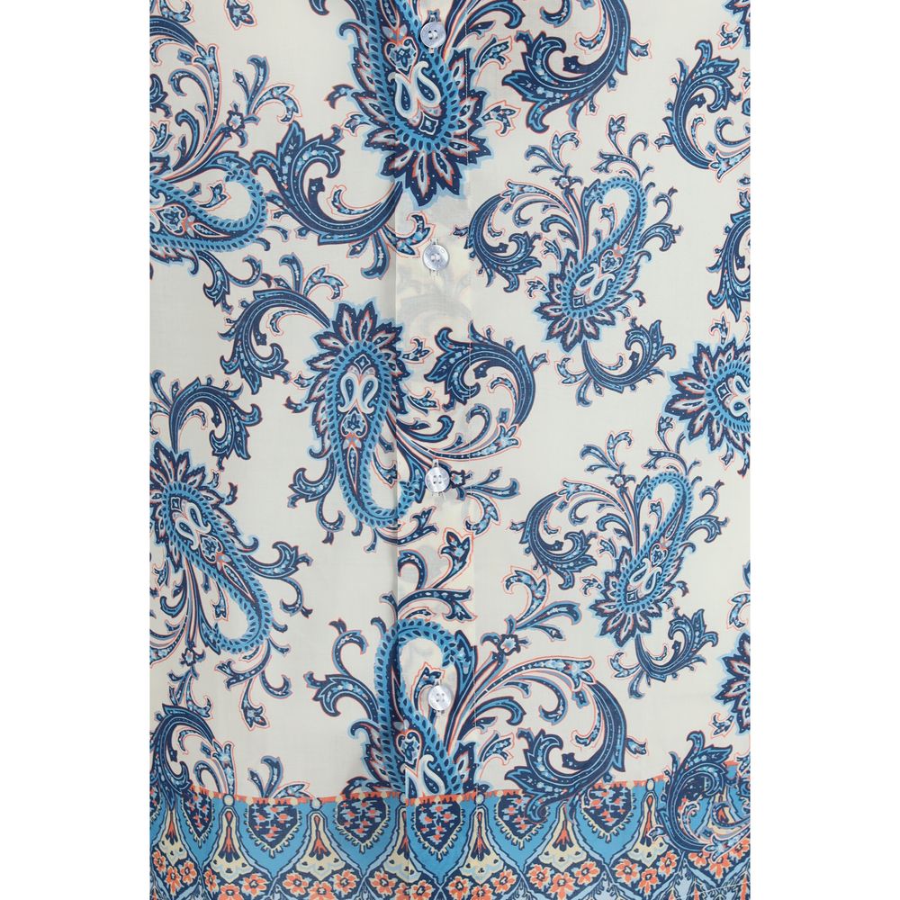 Etro blue patterned cotton shirt-3