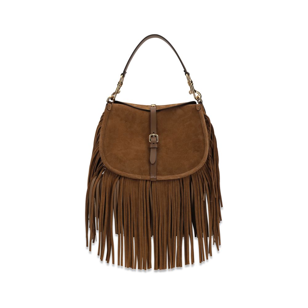 Etro Braune Kalbsleder Bos Taurus Schultertasche-1