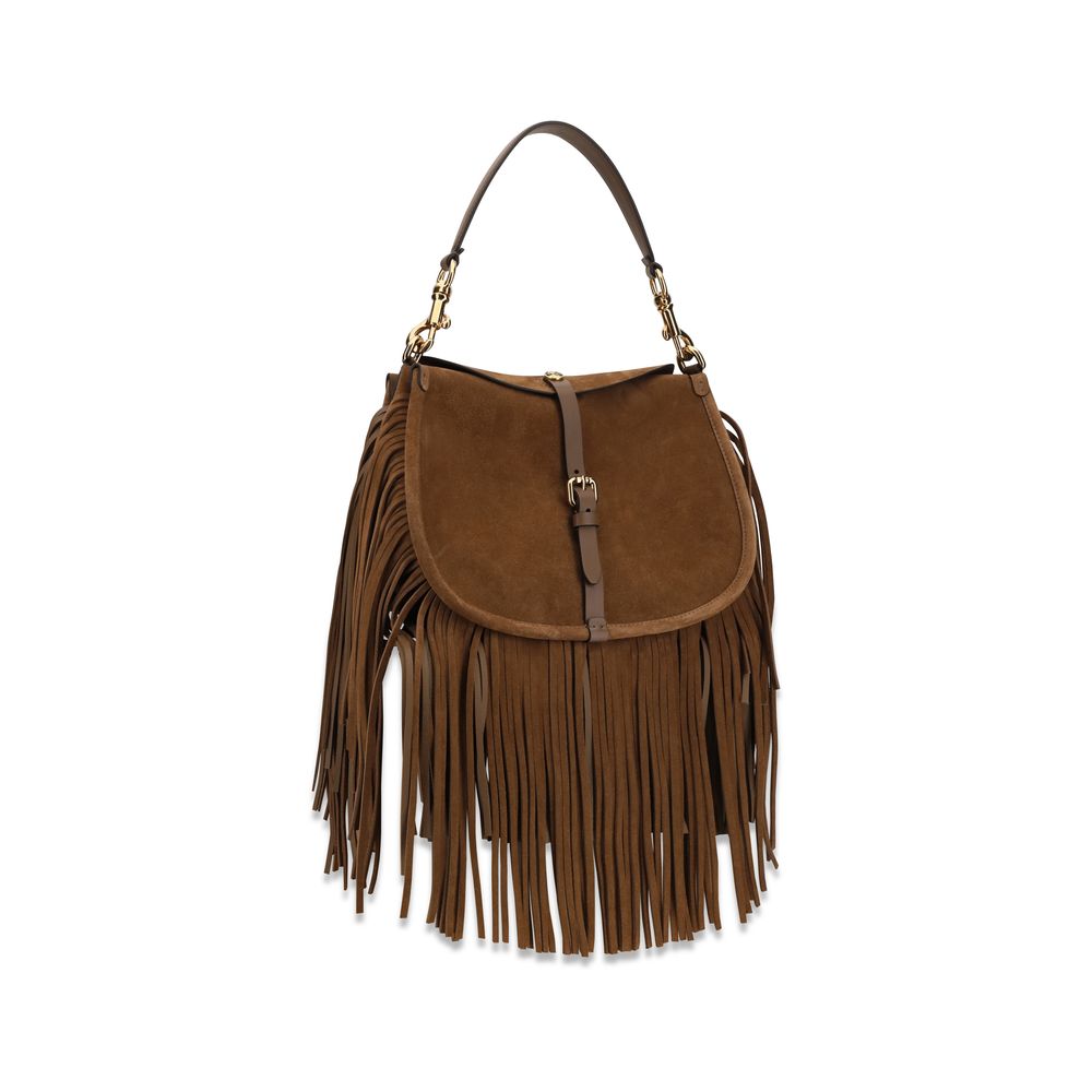 Etro Braune Kalbsleder Bos Taurus Schultertasche-2