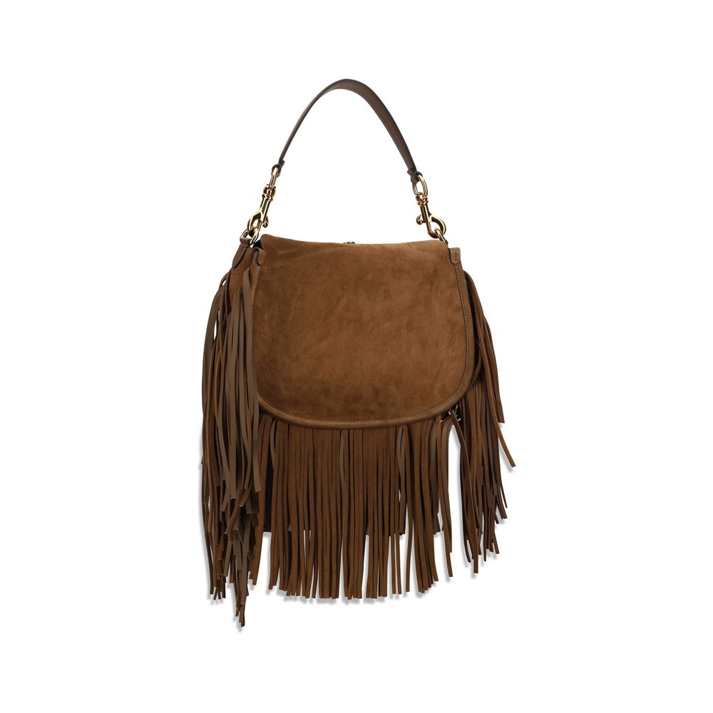 Etro Braune Kalbsleder Bos Taurus Schultertasche-3