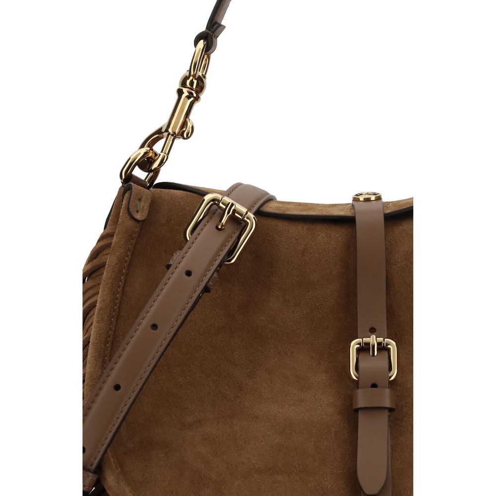 Etro Braune Kalbsleder Bos Taurus Schultertasche-4