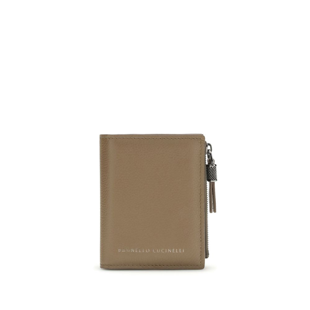 Brunello Cucinelli Beige Calf Leather Bos Taurus Wallet-1